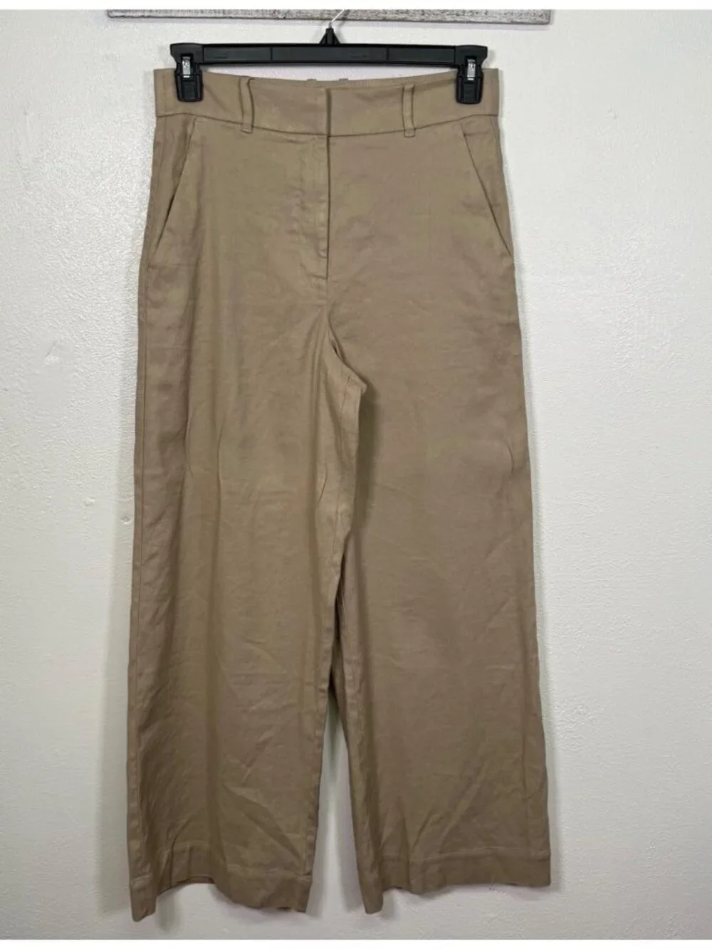 Everlane The Wide-Leg Pant in Stretch Linen Trench Coat Khaki Trousers Size 4